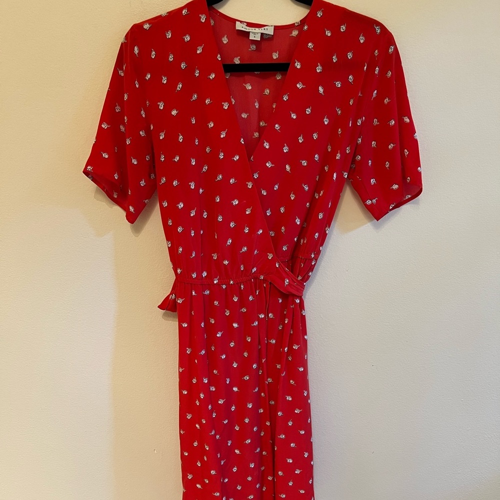 Amour Vert Silk Wrap Dress
